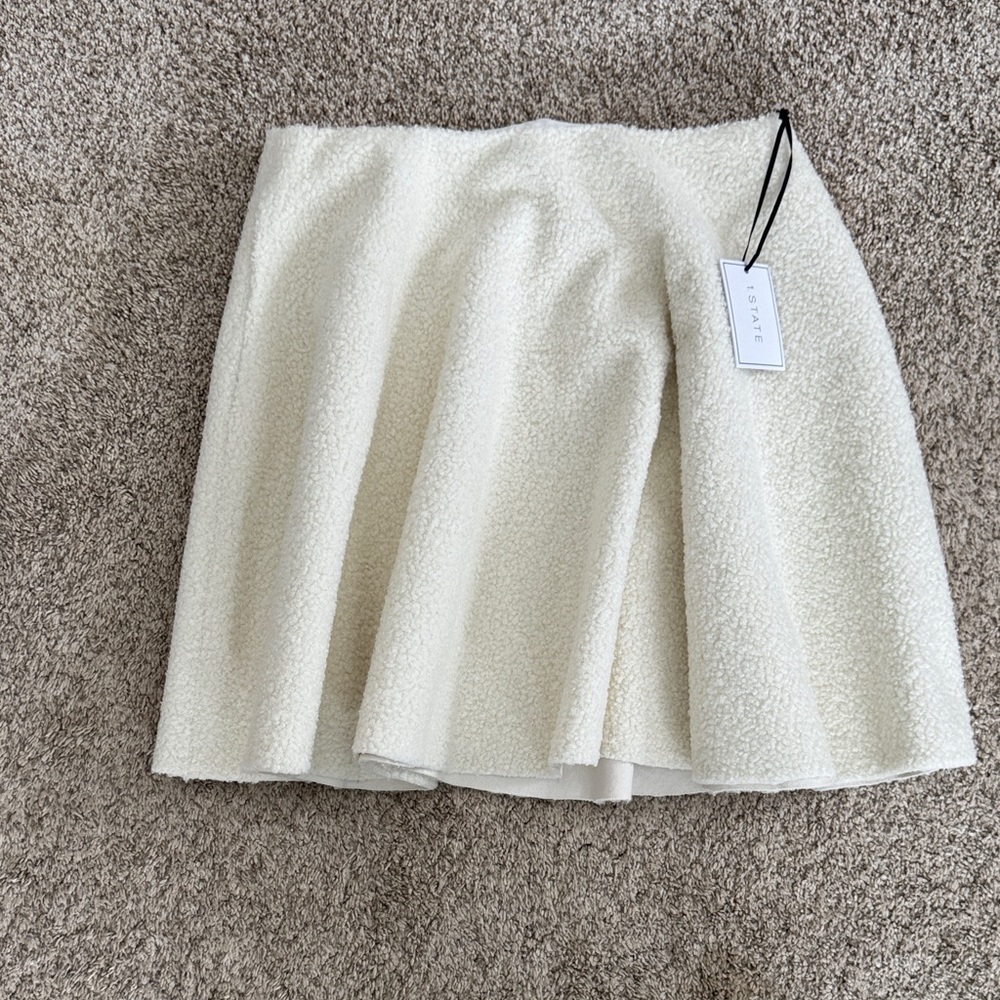 1. State Cream Textured Skater Skirt